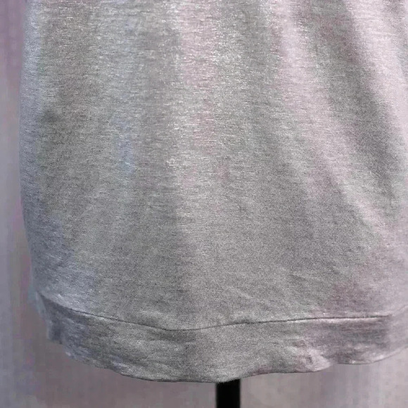 Eileen Fisher Size S 100% Linen silver metallic short sleeve jersey knit top - Picture 3 of 13
